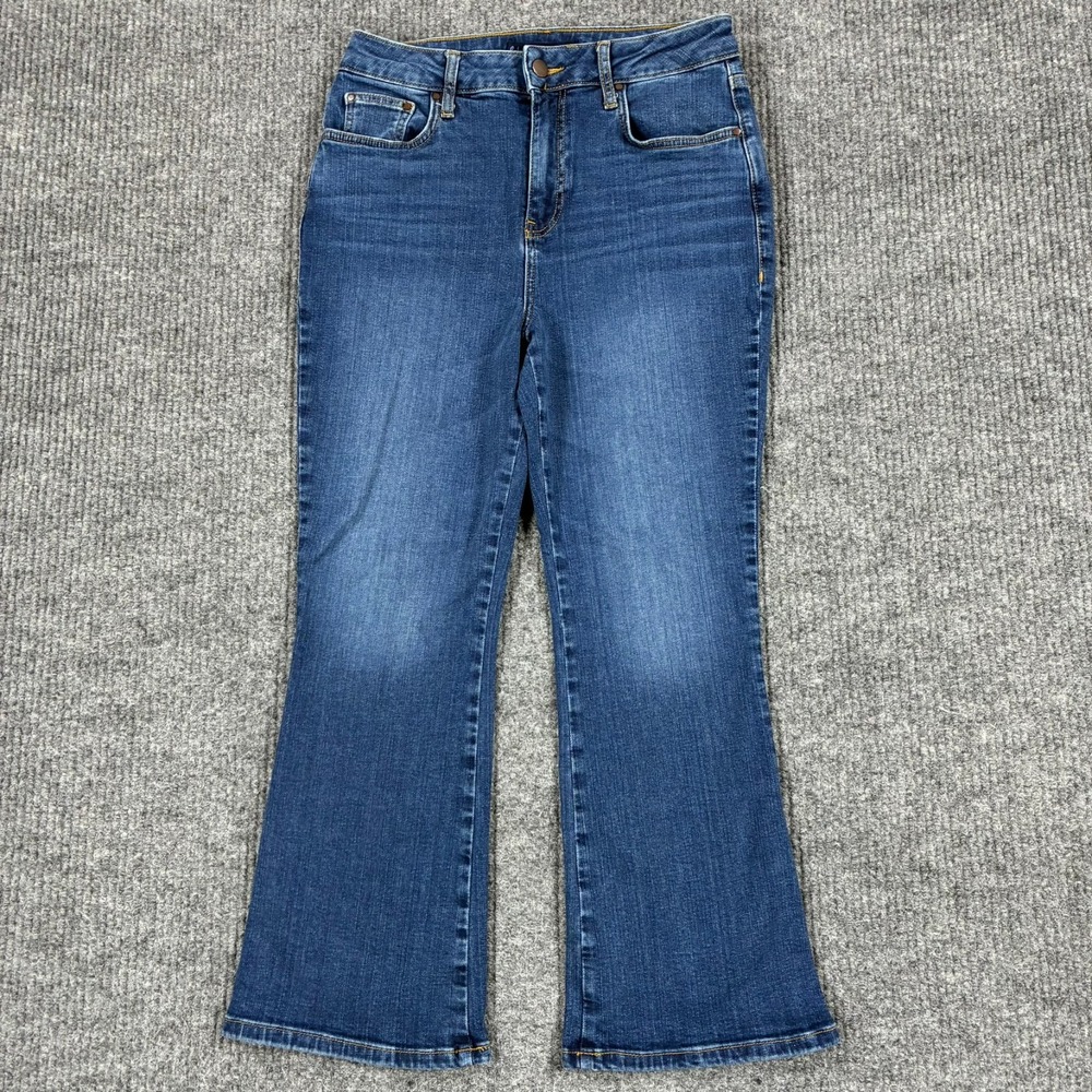 Boden Denim Womens Flare Leg Jeans US 8 Blue Stretch High Rise Casual